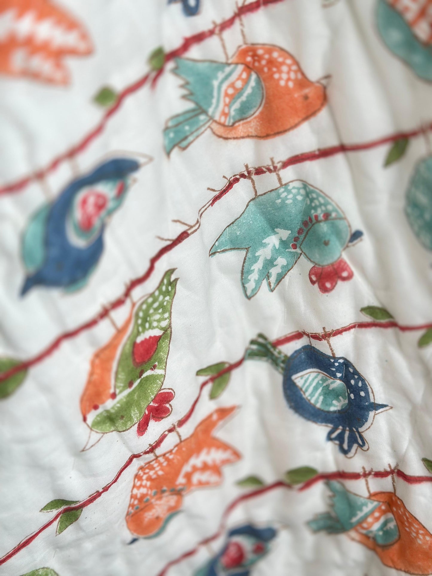 Birds Kids Reversible Muslin Quilt