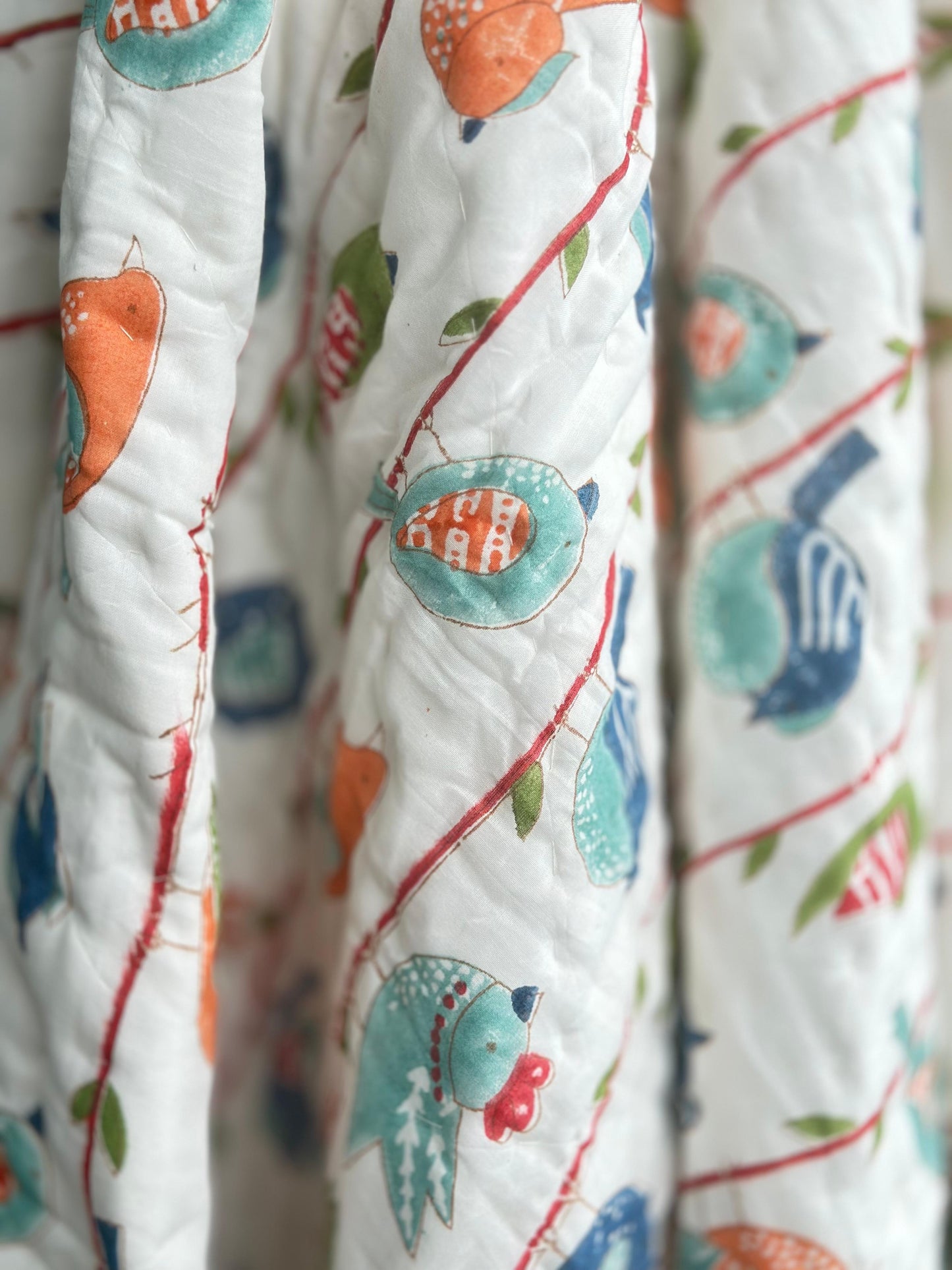 Birds Kids Reversible Muslin Quilt